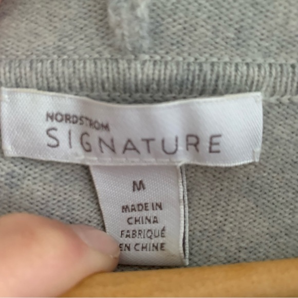 Women's Nordstrom Signature Cashmere Sweater Gray Size M - Picture 3 of 5